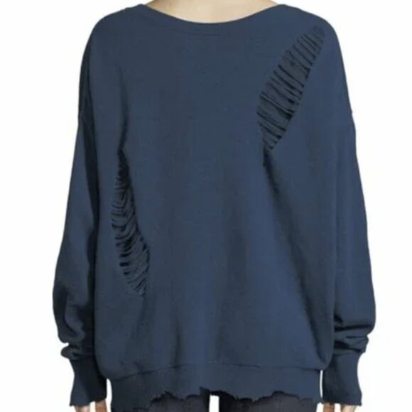 Luxury Designer Helmut Lang 100% Lambs Wool Sweater Blue Size Extra Small - Picture 4 of 16